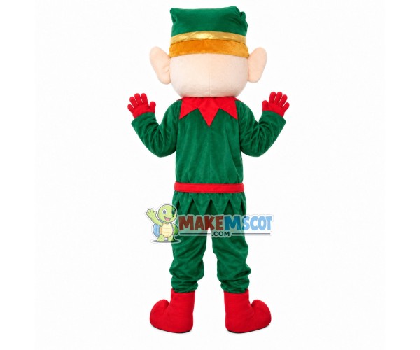 Christmas Elf In Green Suit Mascot Costume Christmas Elf In Green Suit Mascot Costume