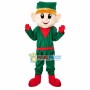 Christmas Elf In Green Suit Mascot Costume