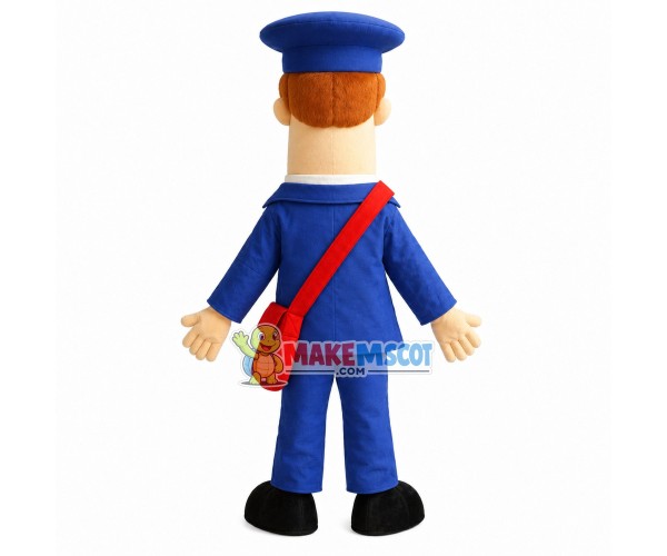 Responsible Postman With Glasses Mascot Costume Responsible Postman With Glasses Mascot Costume