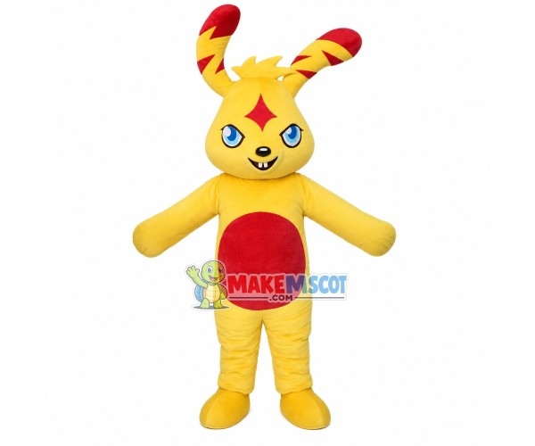 Powerful Yellow Thunderbolt Rabbit Mascot Costume