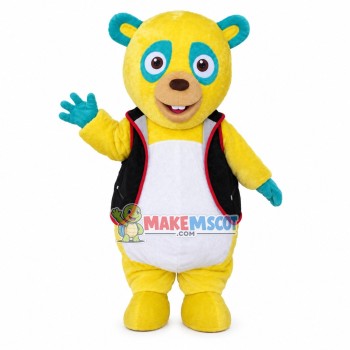 The Eye-catching Bear In Vest Jacket Mascot Costume The Eye-catching Bear In Vest Jacket Mascot Costume