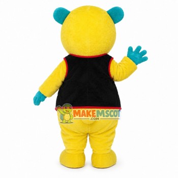 The Eye-catching Bear In Vest Jacket Mascot Costume The Eye-catching Bear In Vest Jacket Mascot Costume