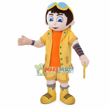 Little Boy On Outdoor Adventure Mascot Costume Little Boy On Outdoor Adventure Mascot Costume