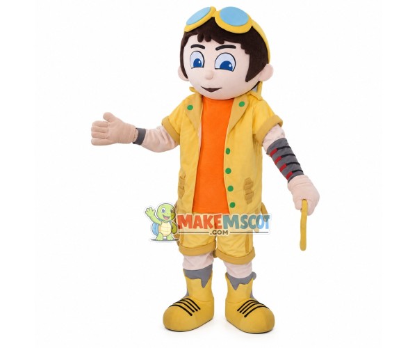 Little Boy On Outdoor Adventure Mascot Costume Little Boy On Outdoor Adventure Mascot Costume