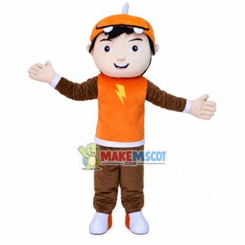 The Little Boy of Lightning Team Mascot Costume The Little Boy of Lightning Team Mascot Costume