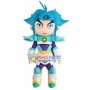 Blue-haired Star Warrior Cartoon Mascot Costume