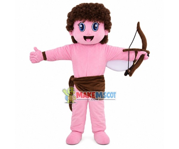 Angle Cupid Holding Bow and Arrow Mascot Costume