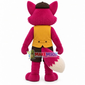 Funny Doll With Rose Red Furry Head Mascot Costume