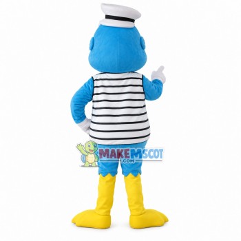 Captain Duck In the Striped Vest Mascot Costume