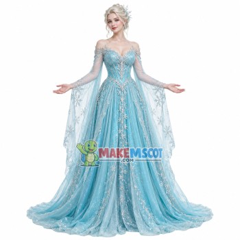 Snow Queen Princess Elsa Mascot Costume Snow Queen Princess Elsa Mascot Costume