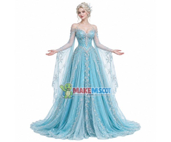 Snow Queen Princess Elsa Mascot Costume Snow Queen Princess Elsa Mascot Costume