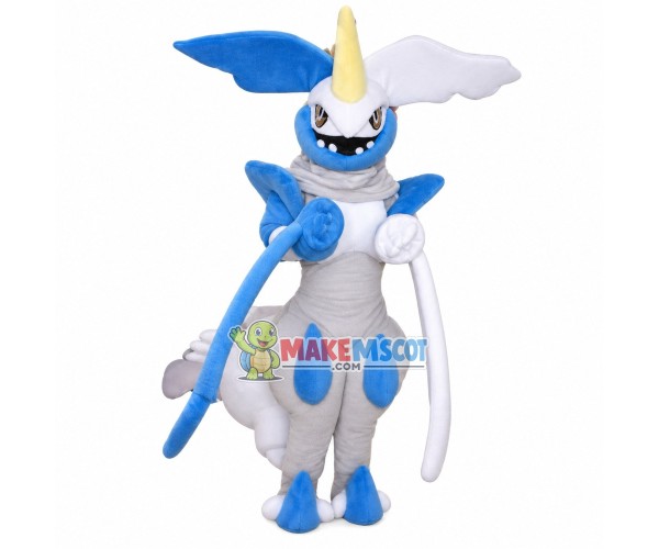 Ice-based Pokemon White Kyurem Mascot Costume