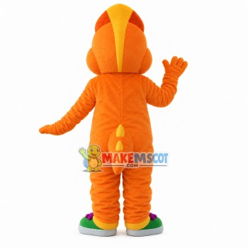Orange Baby Triceratop Mascot Costume Orange Baby Triceratop Mascot Costume