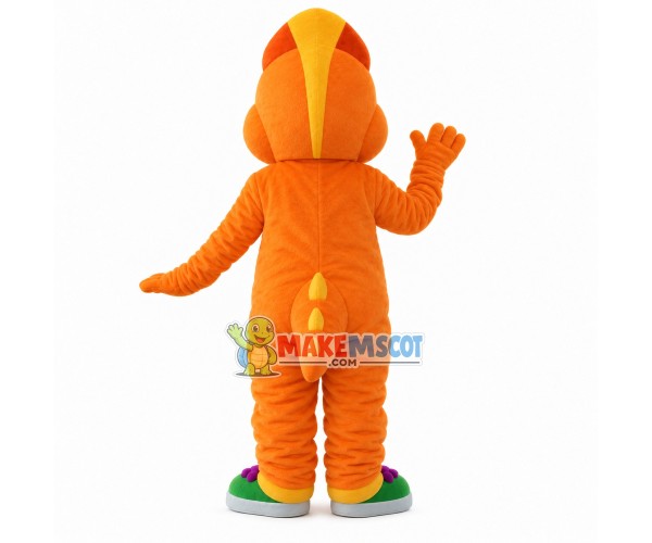 Orange Baby Triceratop Mascot Costume Orange Baby Triceratop Mascot Costume