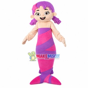 Little Mermaid Princess With Purple Hair Mascot Costume Little Mermaid Princess With Purple Hair Mascot Costume