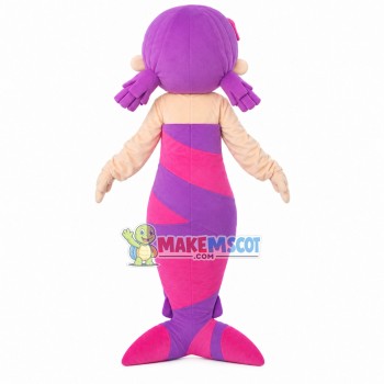 Little Mermaid Princess With Purple Hair Mascot Costume