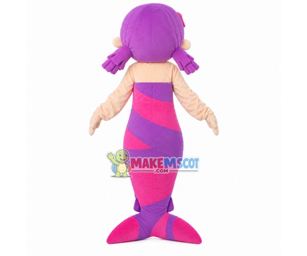Little Mermaid Princess With Purple Hair Mascot Costume Little Mermaid Princess With Purple Hair Mascot Costume