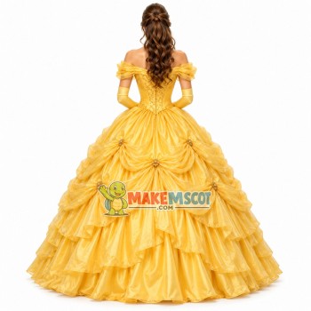Princess Belle In The Yellow Dress Mascot Costume