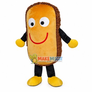 Chocolate Sandwich Bread Mascot Costume Chocolate Sandwich Bread Mascot Costume