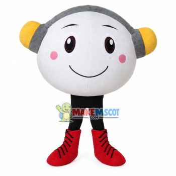 Cartoon White Swollen Bun Mascot Costume Cartoon White Swollen Bun Mascot Costume