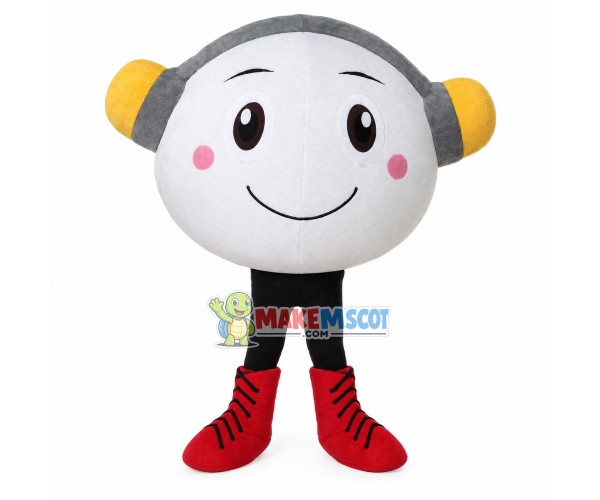 Cartoon White Swollen Bun Mascot Costume Cartoon White Swollen Bun Mascot Costume