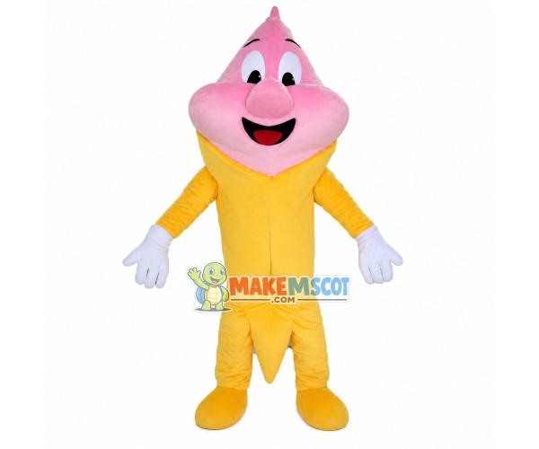 Strawberry Cone of Different Flavors Crispbread Mascot Costume Strawberry Cone of Different Flavors Crispbread Mascot Costume