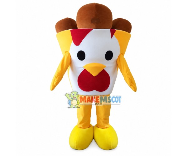 Printed Full Cup of Raw Chocolate Mascot Costume Printed Full Cup of Raw Chocolate Mascot Costume