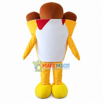 Printed Full Cup of Raw Chocolate Mascot Costume Printed Full Cup of Raw Chocolate Mascot Costume