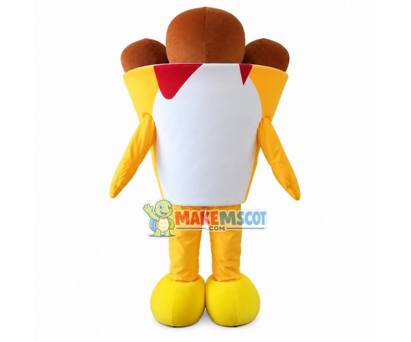 Printed Full Cup of Raw Chocolate Mascot Costume Printed Full Cup of Raw Chocolate Mascot Costume