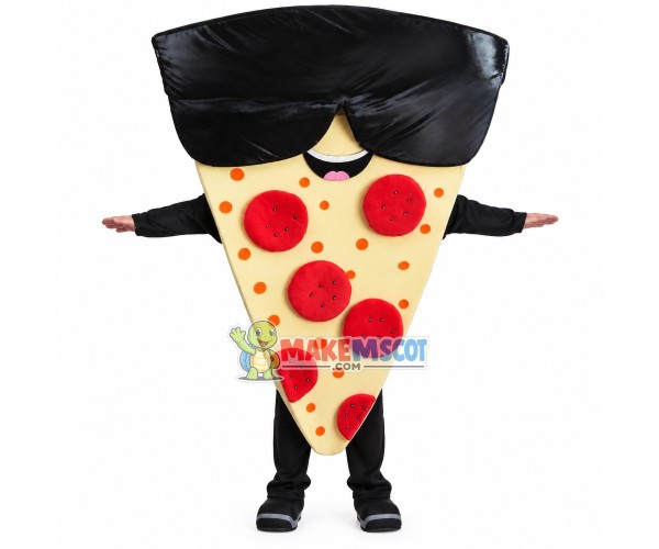 Cheese Pizza With Sunglasses Mascot Costume Cheese Pizza With Sunglasses Mascot Costume
