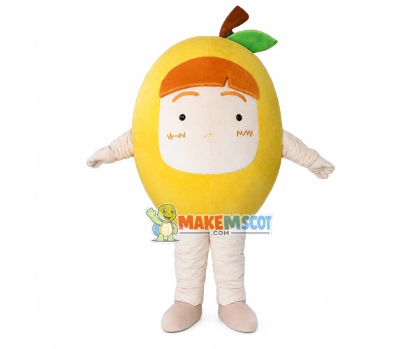 Orange Hair Cartoon Lemon Doll Mascot Costume Orange Hair Cartoon Lemon Doll Mascot Costume