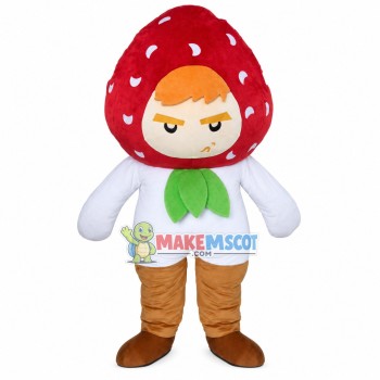 Raspberry Doll With Angry Expression Mascot Costume Raspberry Doll With Angry Expression Mascot Costume