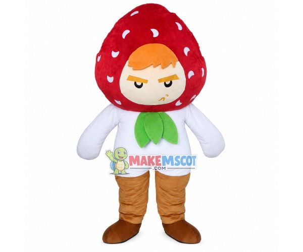 Raspberry Doll With Angry Expression Mascot Costume Raspberry Doll With Angry Expression Mascot Costume