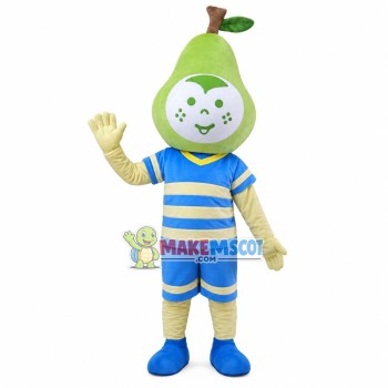 Cartoon Green Fragrant Pear Doll Mascot Costume Cartoon Green Fragrant Pear Doll Mascot Costume