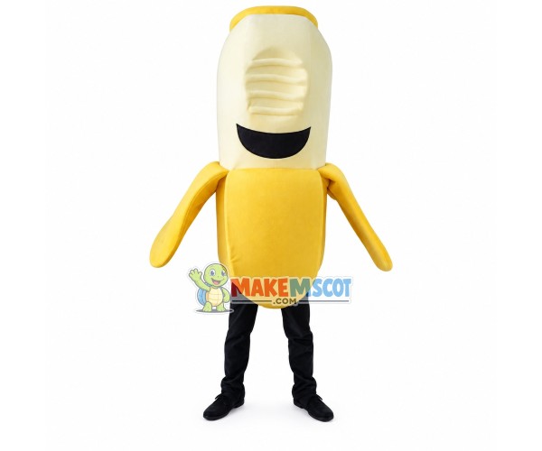 Adult Cartoon Banana With a Bite Mascot Costume Adult Cartoon Banana With a Bite Mascot Costume