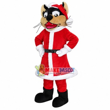 Warm Christmas Wolf Couple Mascot Costume