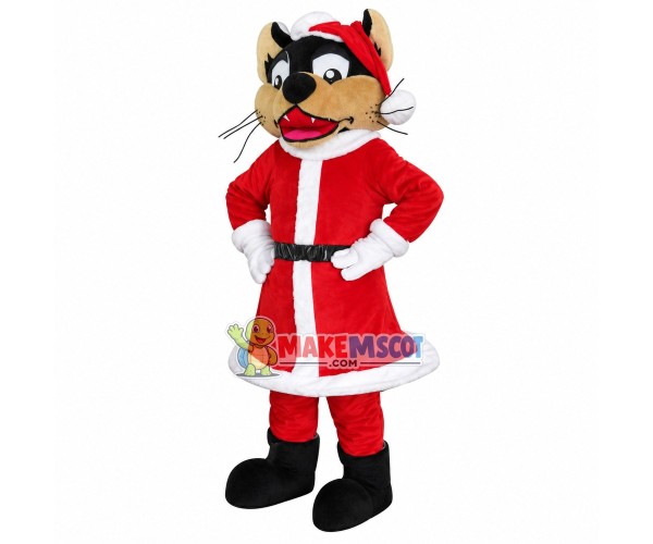 Warm Christmas Wolf Couple Mascot Costume Warm Christmas Wolf Couple Mascot Costume