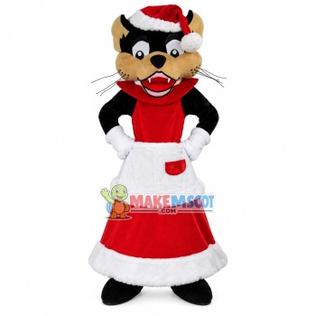 Warm Christmas Wolf Couple Mascot Costume Warm Christmas Wolf Couple Mascot Costume