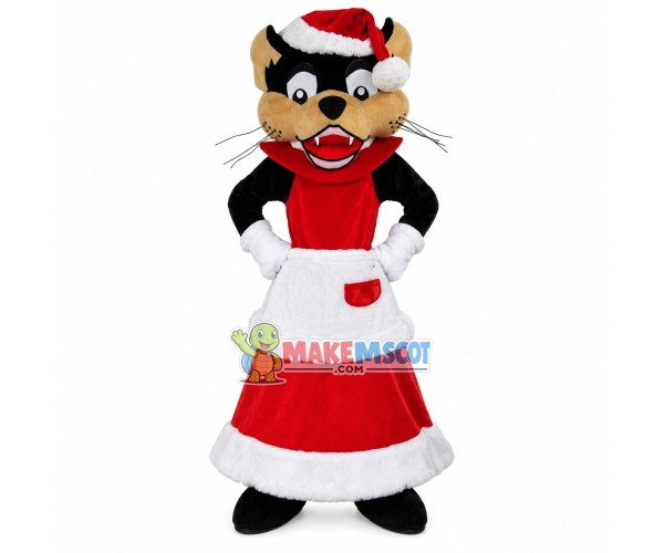 Warm Christmas Wolf Couple Mascot Costume Warm Christmas Wolf Couple Mascot Costume