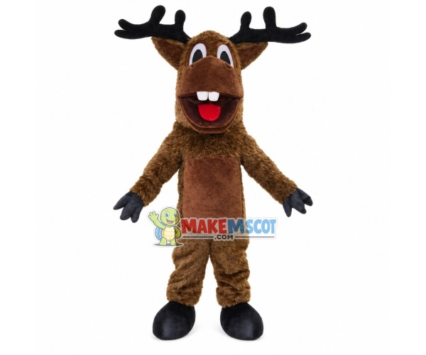 Glad The Plush Brown Moose Mascot Costume Glad The Plush Brown Moose Mascot Costume