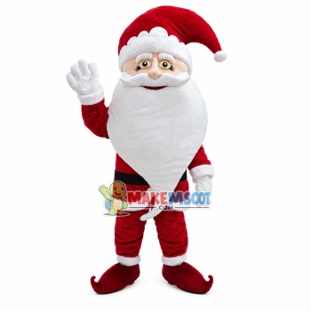 Thick White Bearded Santa Claus Mascot Costume Thick White Bearded Santa Claus Mascot Costume