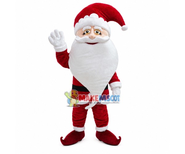 Thick White Bearded Santa Claus Mascot Costume Thick White Bearded Santa Claus Mascot Costume