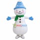 Snowman With Warm Striped Hat Mascot Costume Snowman With Warm Striped Hat Mascot Costume