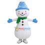 Snowman With Warm Striped Hat Mascot Costume
