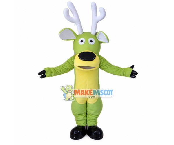Frank Green Deer Adult Mascot Costume Frank Green Deer Adult Mascot Costume