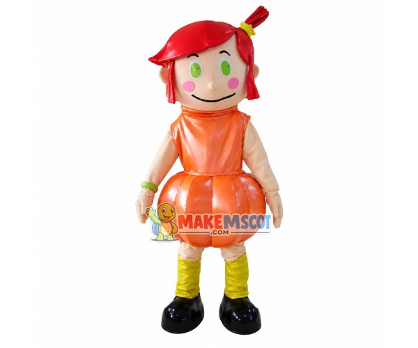 Green Eyes Pumpkin Doll Mascot Costume
