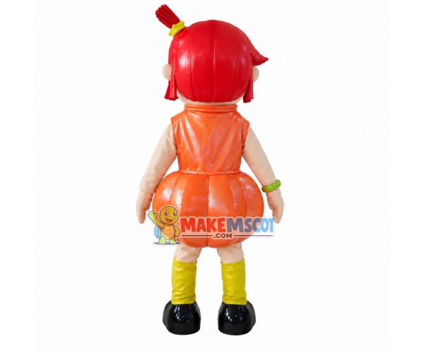 Green Eyes Pumpkin Doll Mascot Costume Green Eyes Pumpkin Doll Mascot Costume