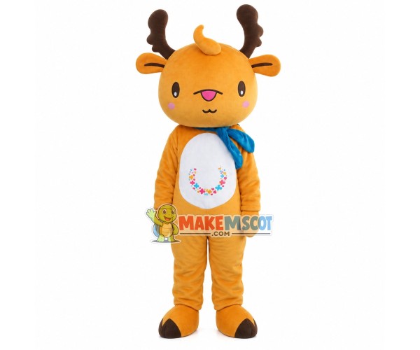 Adult Cartoon Orange Fawn Mascot Costume