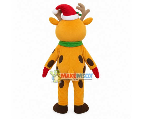 Happy Christmas Orange Elk Mascot Costume Happy Christmas Orange Elk Mascot Costume