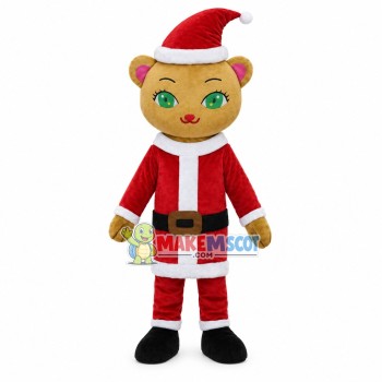 Pretty Green-eyed Cat of Christmas Mascot Costume